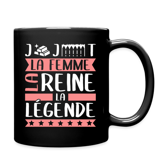 Mug uni Georgette rébus – La femme, la reine, la légende - noir