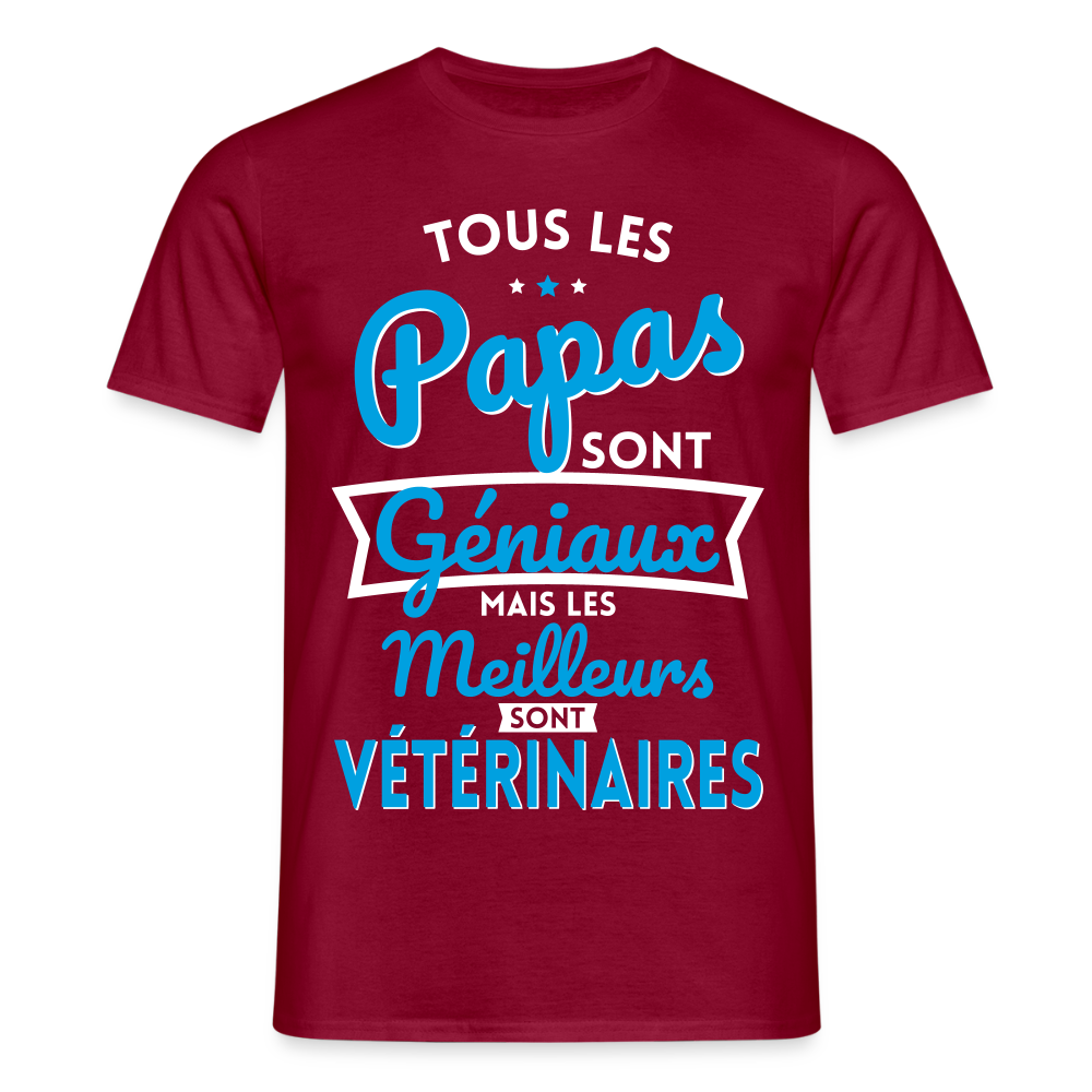 T-shirt Homme - Papas géniaux - Les meilleurs sont vétérinaires - rouge brique