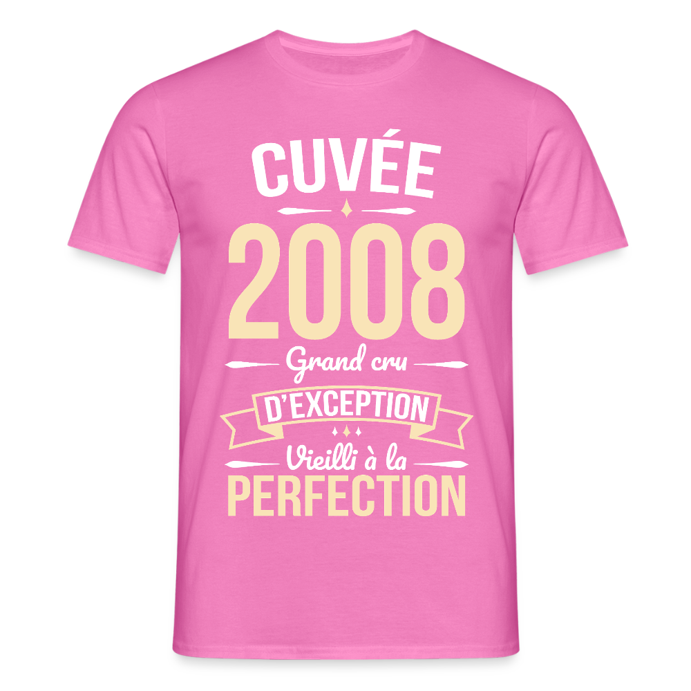 T-shirt anniversaire homme 18 ans – Cuvée 2008, Grand cru d’exception - rose