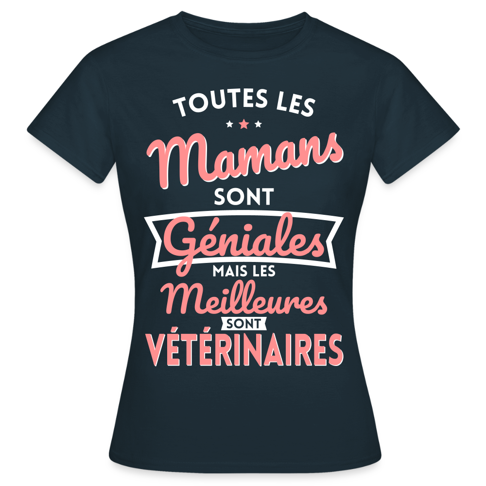 T-shirt Femme - Mamans géniales - Les meilleures sont vétérinaires. - marine