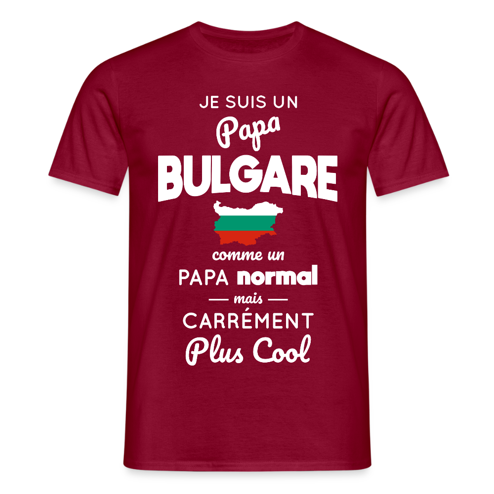 T-shirt Homme - Papa Bulgare Plus Cool - rouge brique