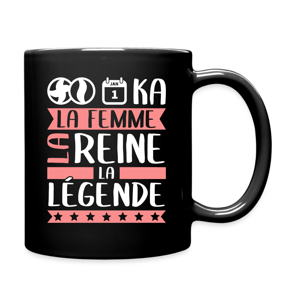 Mug uni Bianca rébus – La femme, la reine, la légende - noir
