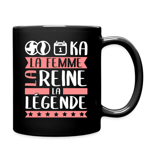 Mug uni Bianca rébus – La femme, la reine, la légende - noir