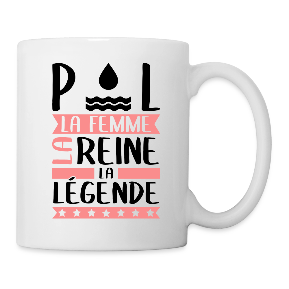 Mug blanc Paule rébus – La femme, la reine, la légende - blanc