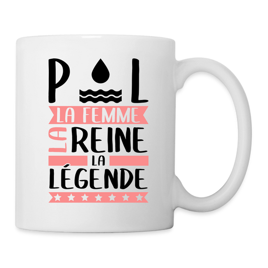Mug blanc Paule rébus – La femme, la reine, la légende - blanc