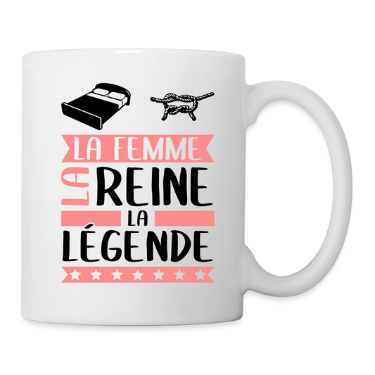 Mug blanc Line rébus – La femme, la reine, la légende - blanc