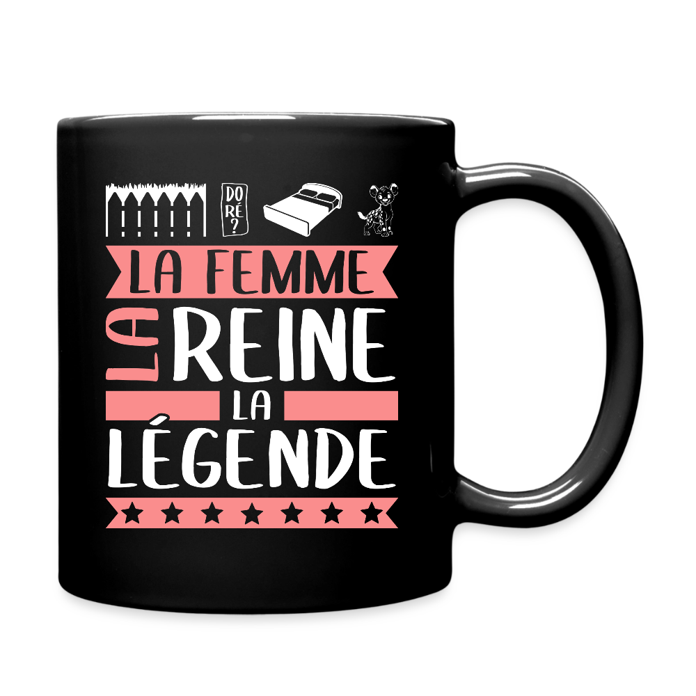 Mug uni Emilienne rébus – La femme, la reine, la légende - noir