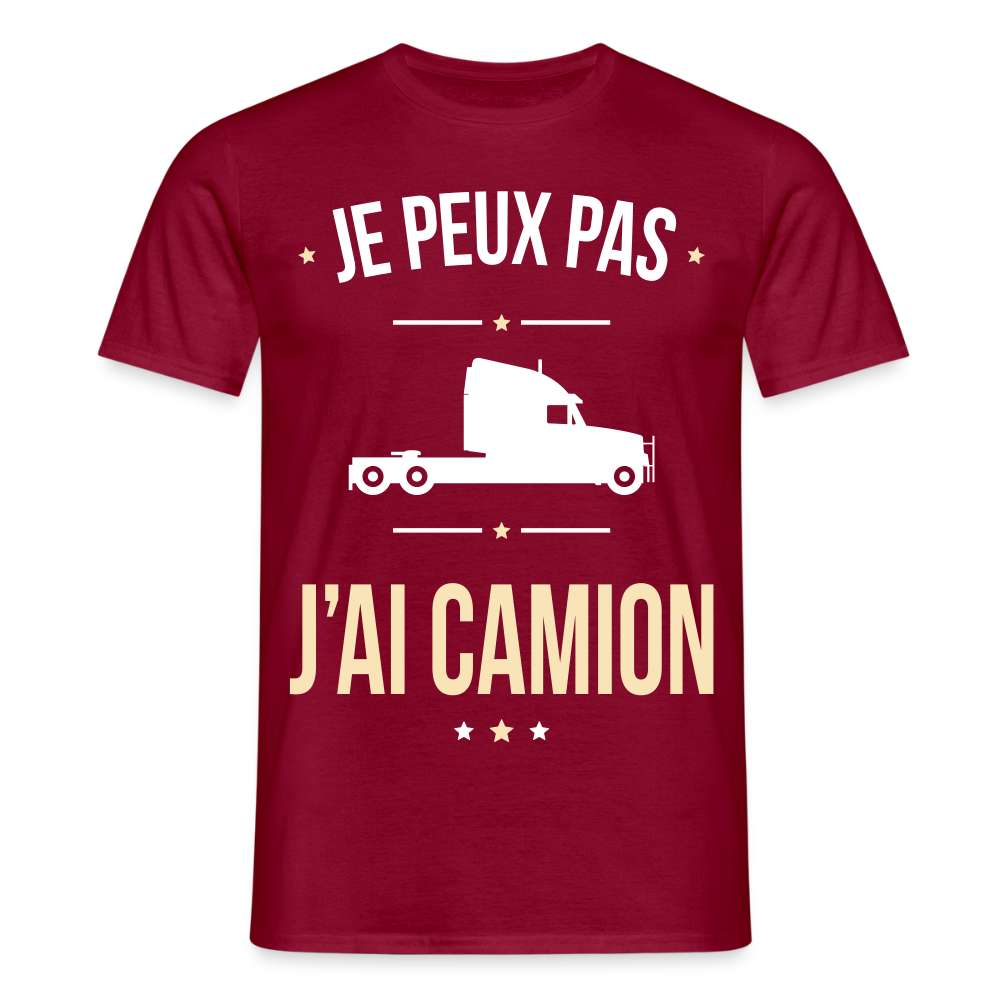 T-shirt Homme - Je peux pas j'ai Camion - rouge brique