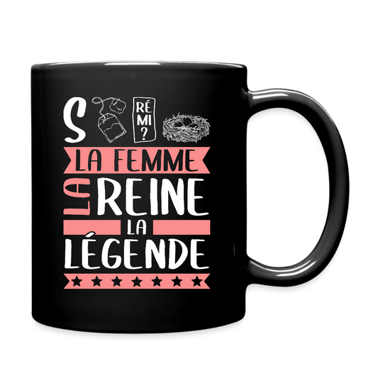 Mug uni Stéphanie rébus – La femme, la reine, la légende - noir