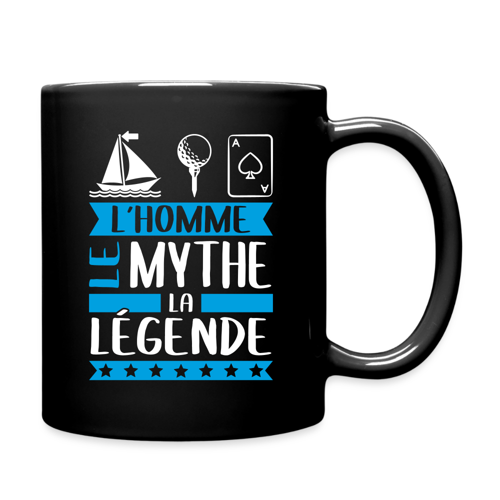 Mug uni Mathias rébus – L’homme, le mythe, la légende - noir