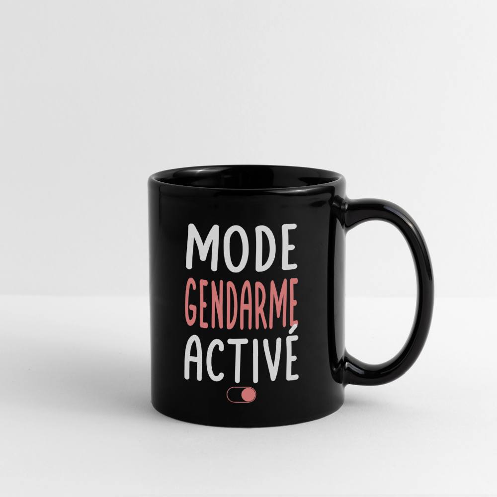 Mug uni - Mode gendarme activé blanc et rose - noir