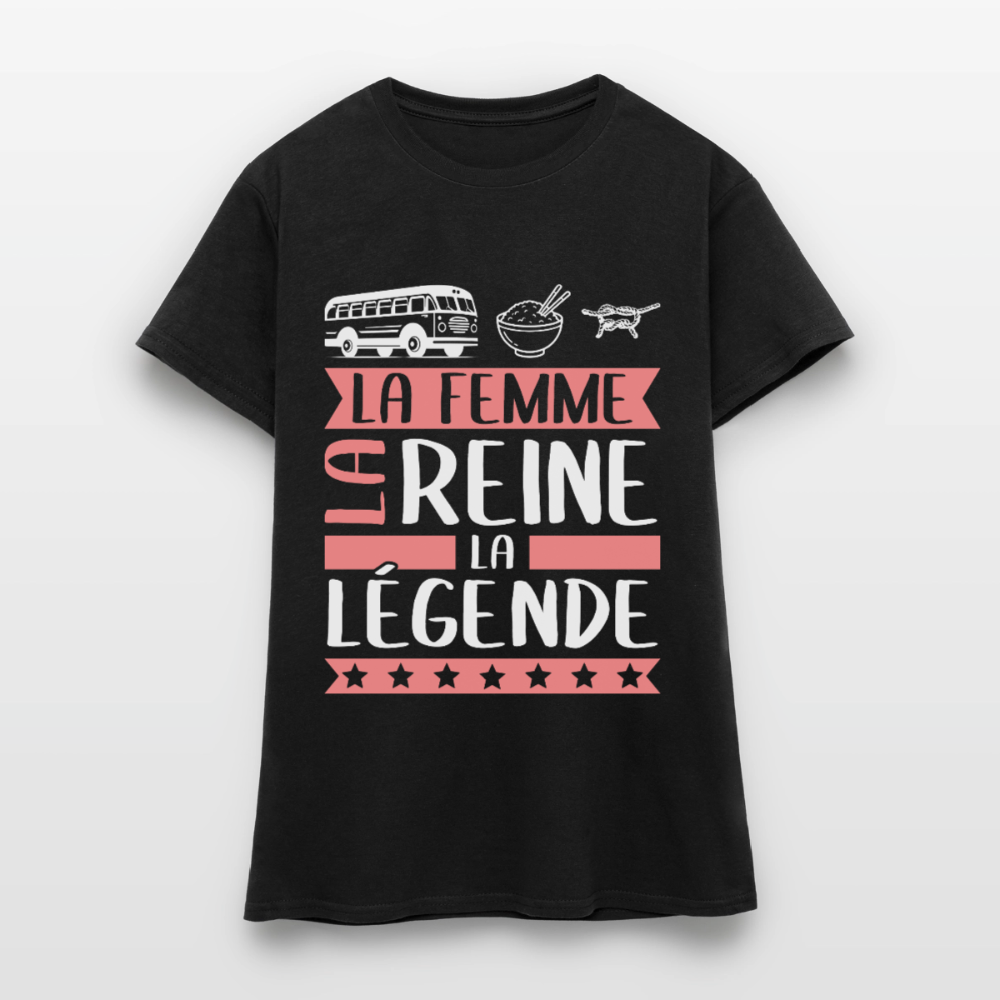 T-shirt femme Karine rébus – La femme, la reine, la légende - noir
