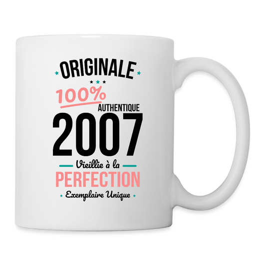 Mug blanc - Anniversaire 18 Ans - Originale 2007 - blanc