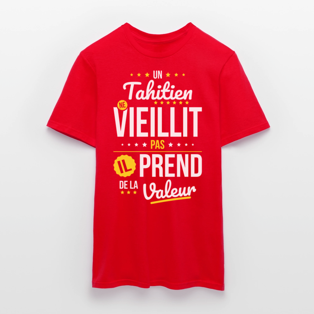 T-shirt Homme - Un Tahitien ne vieillit pas - rouge
