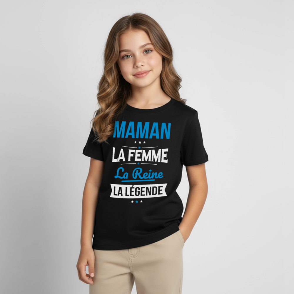 T-shirt enfant - Maman, femme, reine, légende - noir