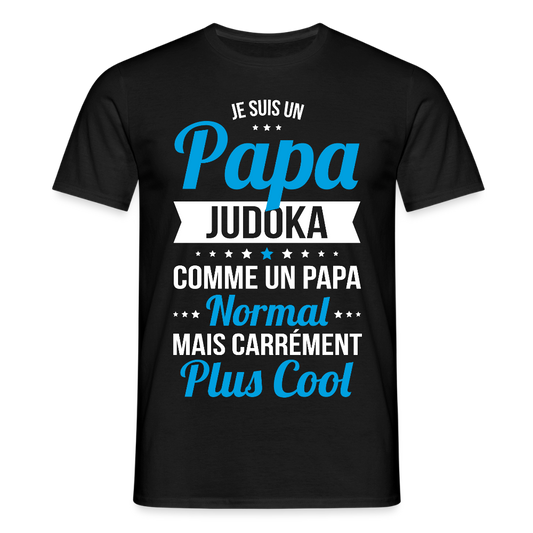 T-shirt Homme - Papa judoka plus cool - noir