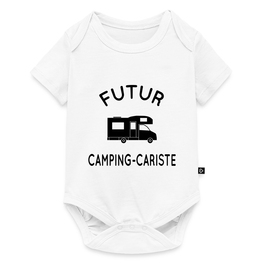 Body Bébé bio manches courtes - Futur camping-cariste - blanc