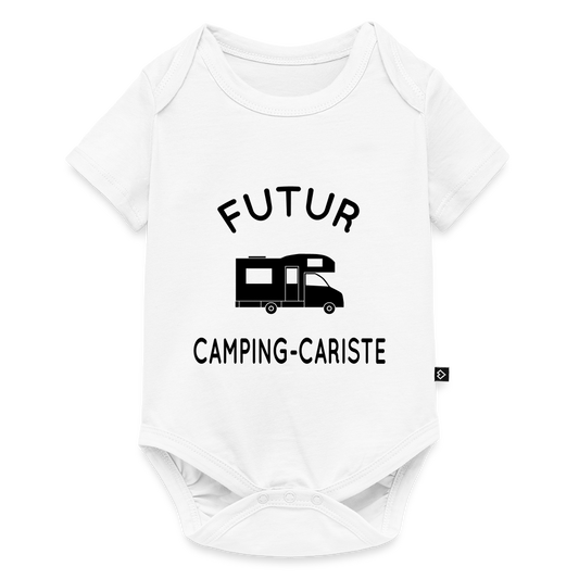 Body Bébé bio manches courtes - Futur camping-cariste - blanc