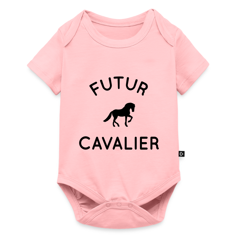 Body Bébé bio manches courtes - Futur cavalier - rose