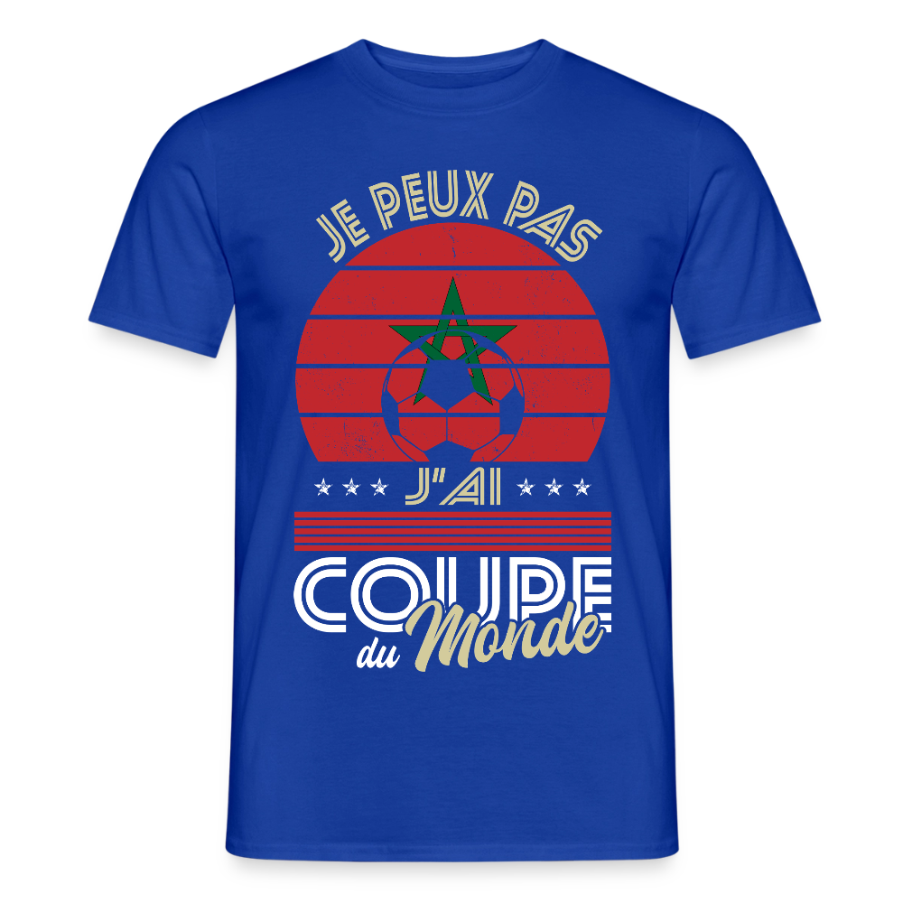 T-shirt Homme - Je peux pas j'ai Coupe du Monde - Maroc - bleu foncé