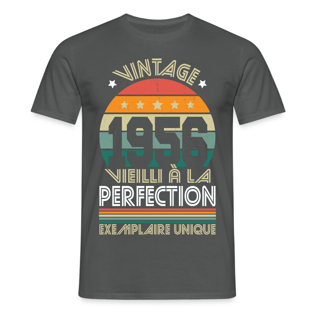 T-shirt anniversaire homme 70 ans – Vintage 1956 - charbon