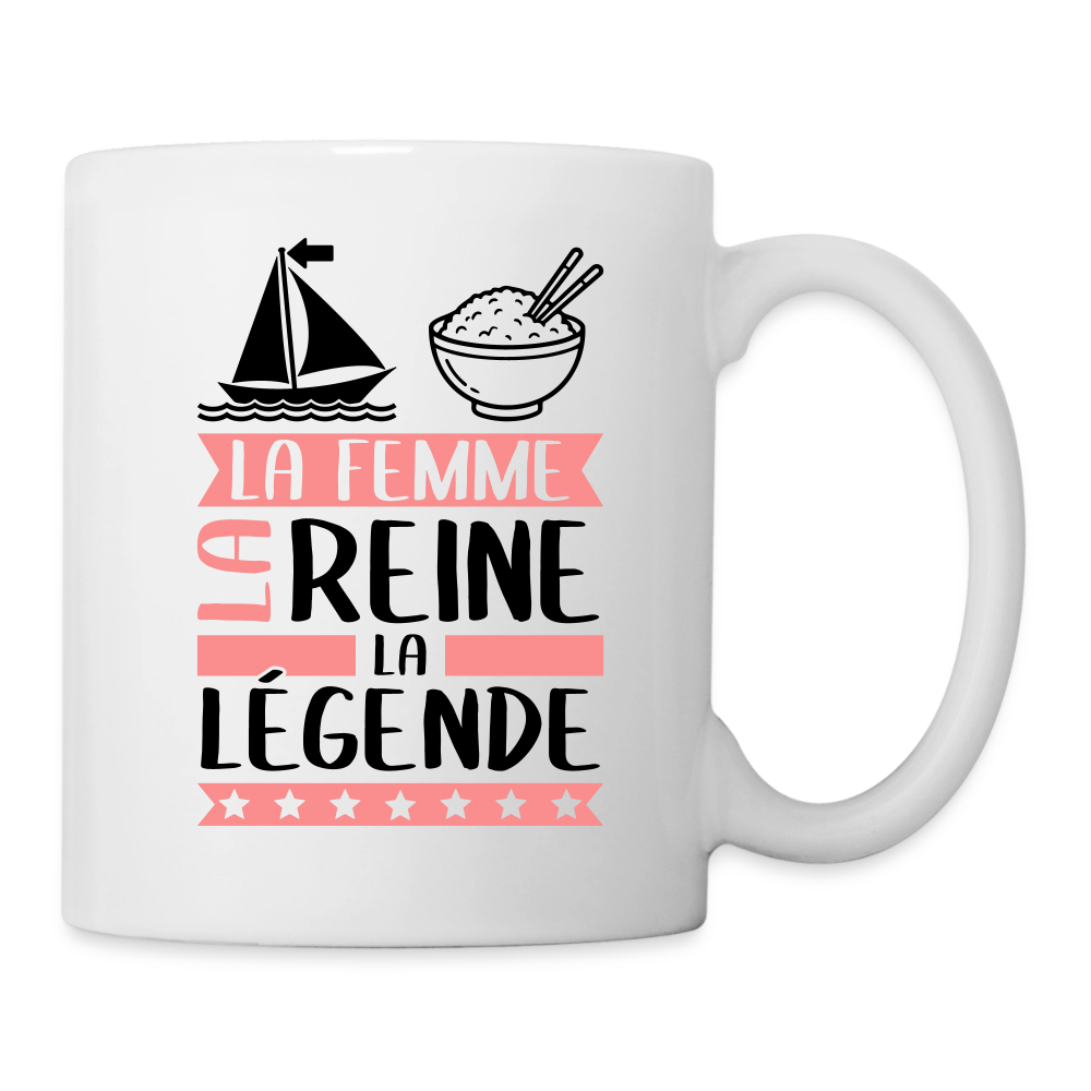 Mug blanc Marie rébus – La femme, la reine, la légende - blanc