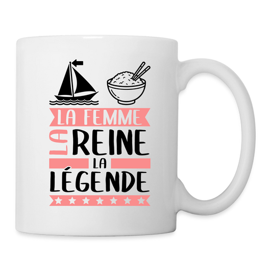 Mug blanc Marie rébus – La femme, la reine, la légende - blanc