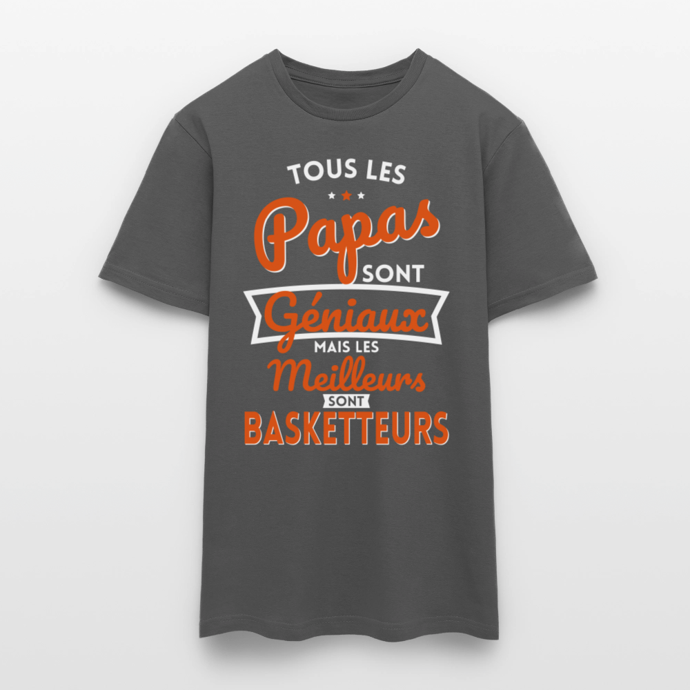 T-shirt Homme - Papas géniaux - Les meilleurs sont basketteurs - charbon