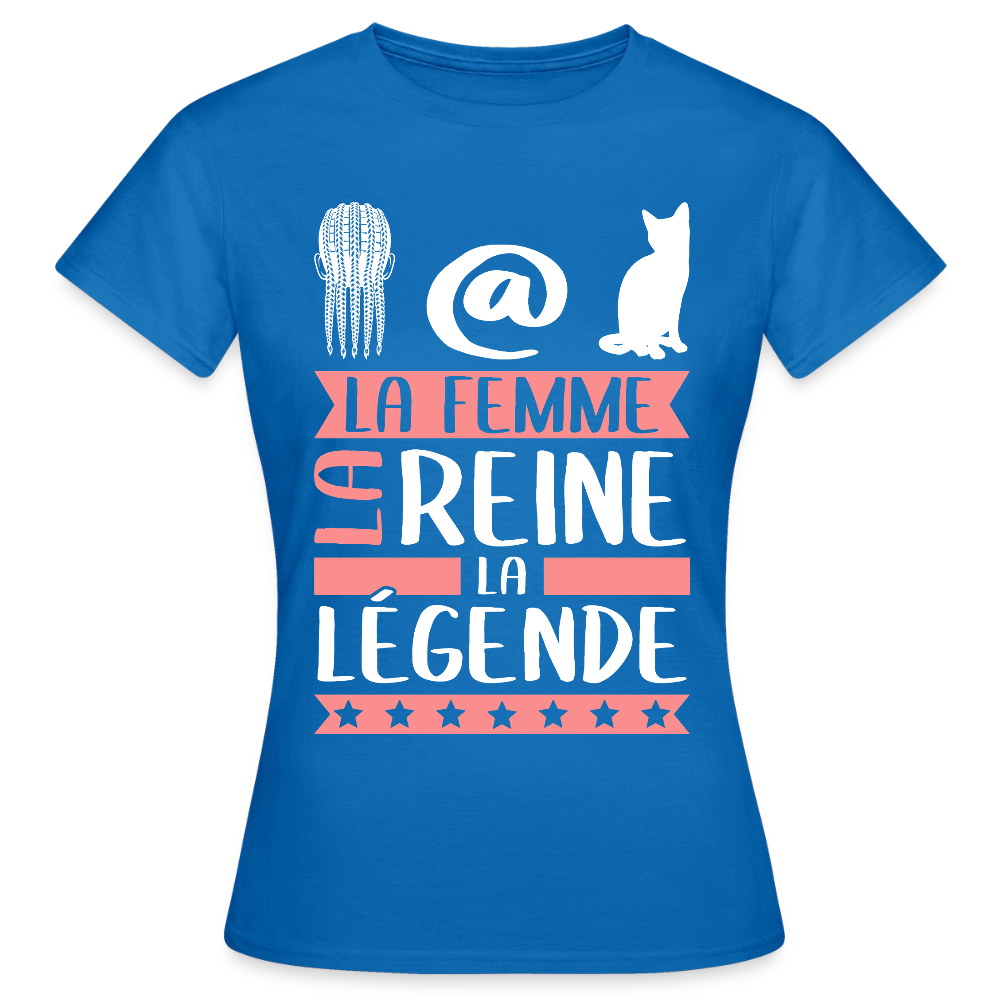 T-shirt femme Natacha rébus – La femme, la reine, la légende - bleu royal