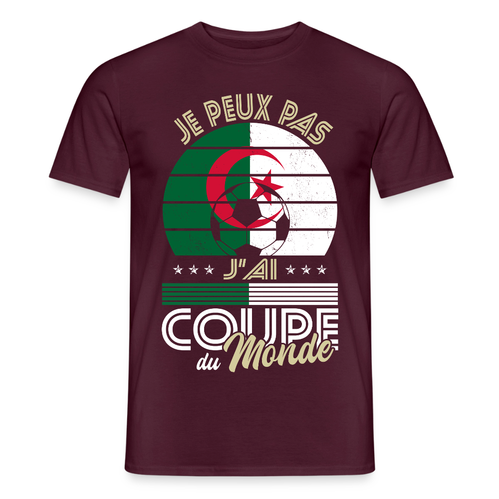 T-shirt Homme - Je peux pas j'ai Coupe du Monde - Algérie - rouge brique