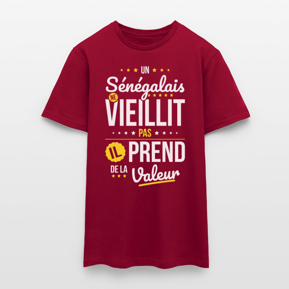 T-shirt Homme - Un Sénégalais ne vieillit pas - rouge brique