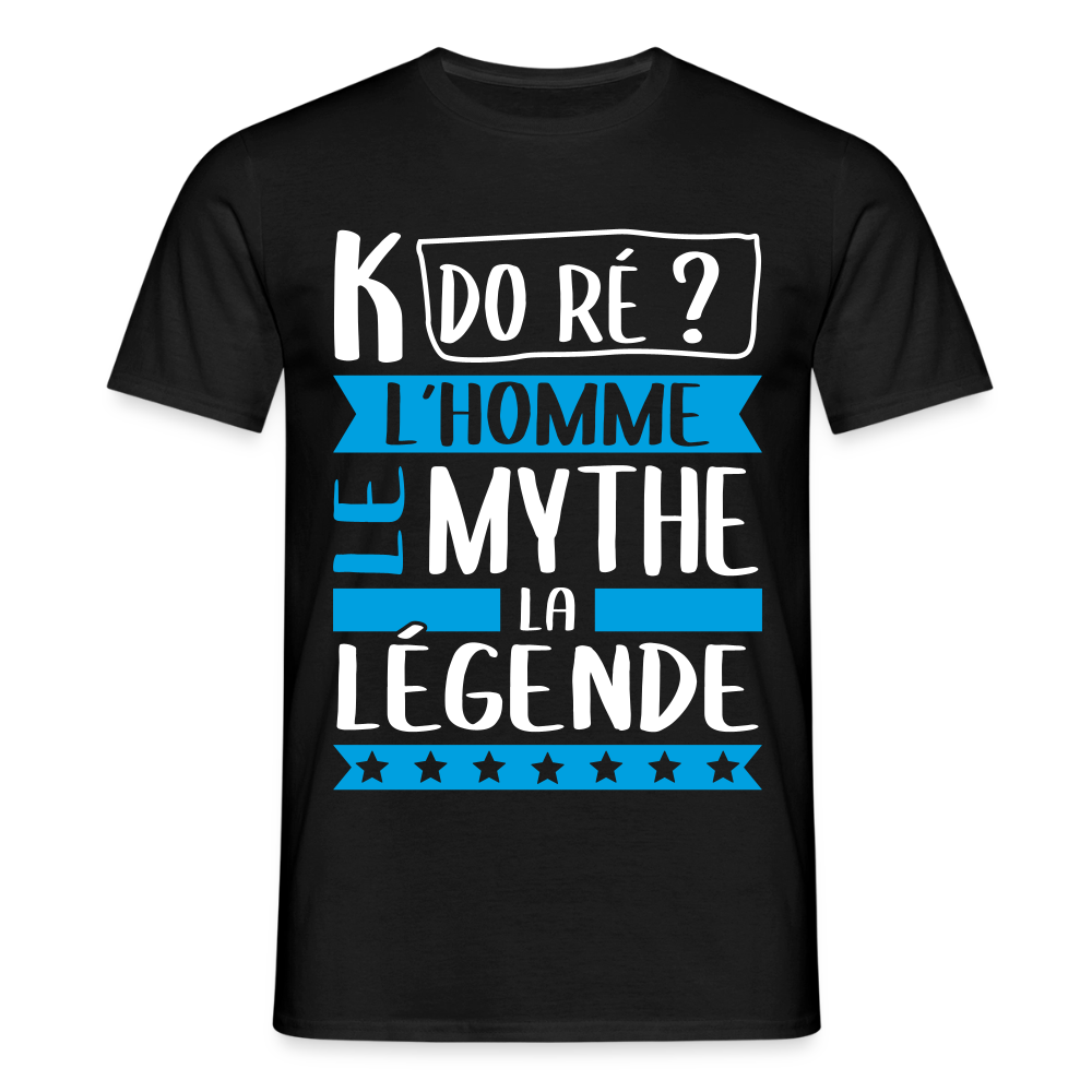 T-shirt homme Camille rébus – L’homme, le mythe, la légende - noir