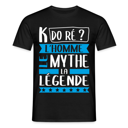 T-shirt homme Camille rébus – L’homme, le mythe, la légende - noir
