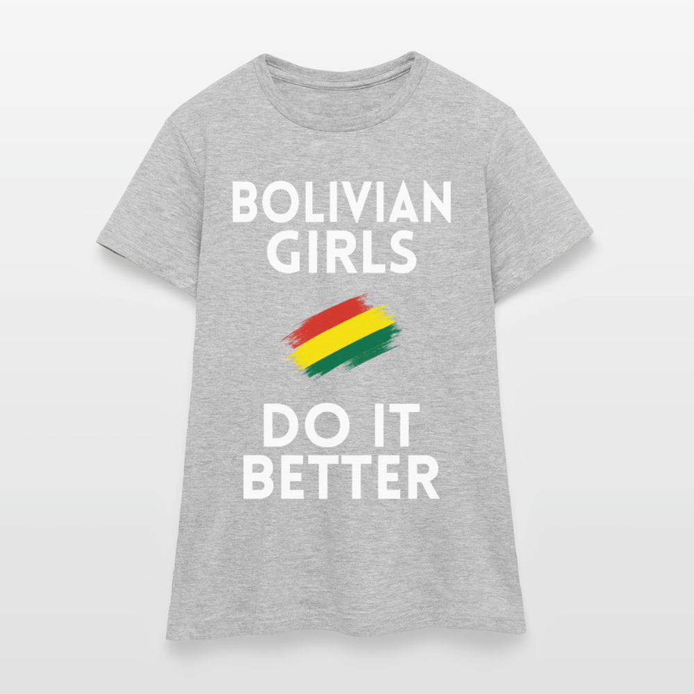 T-shirt femme - Bolivian Girls Do It Better - gris chiné
