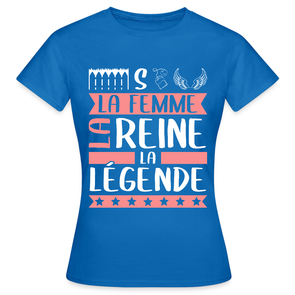 T-shirt femme Estelle rébus – La femme, la reine, la légende - bleu royal