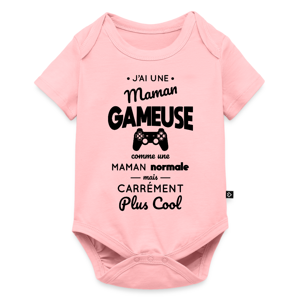 Body Bébé bio manches courtes - J'ai une maman gameuse - rose