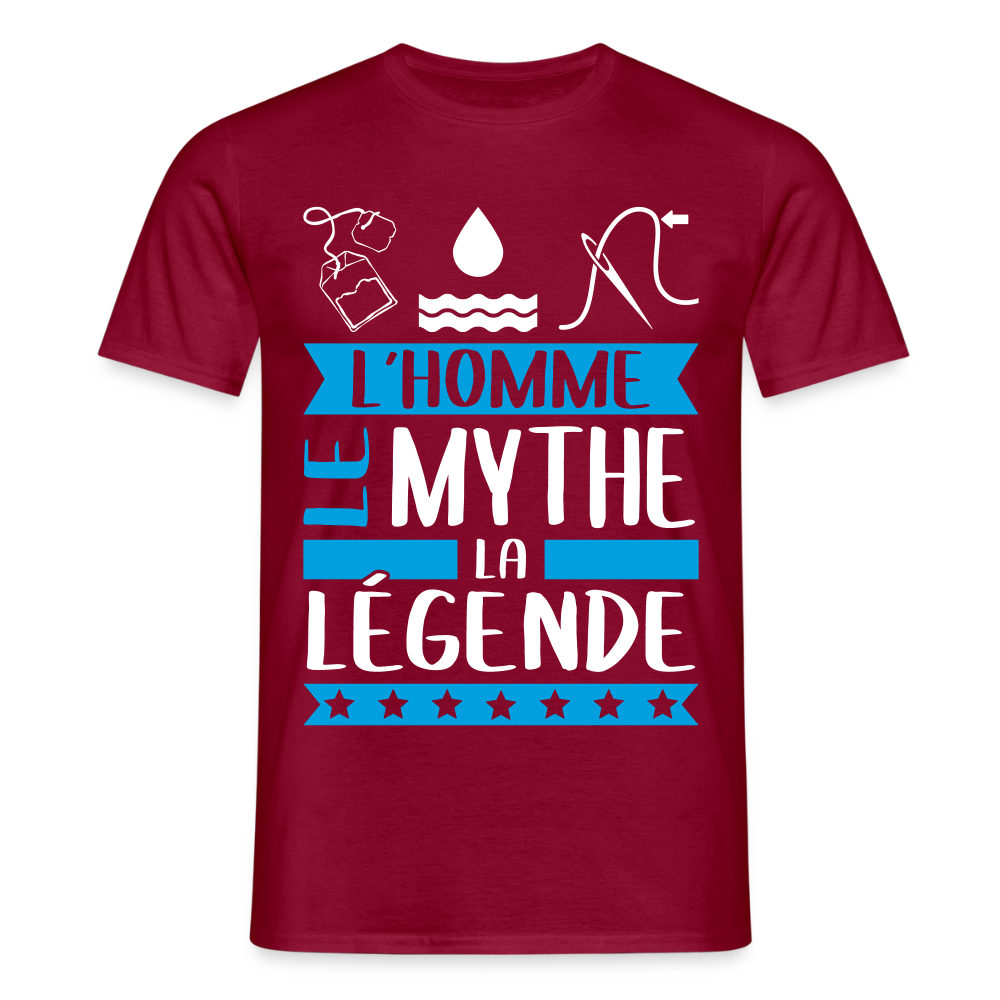T-shirt homme Théophile rébus – L’homme, le mythe, la légende - rouge brique