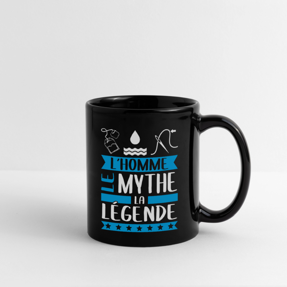 Mug uni Théophile rébus – L’homme, le mythe, la légende - noir