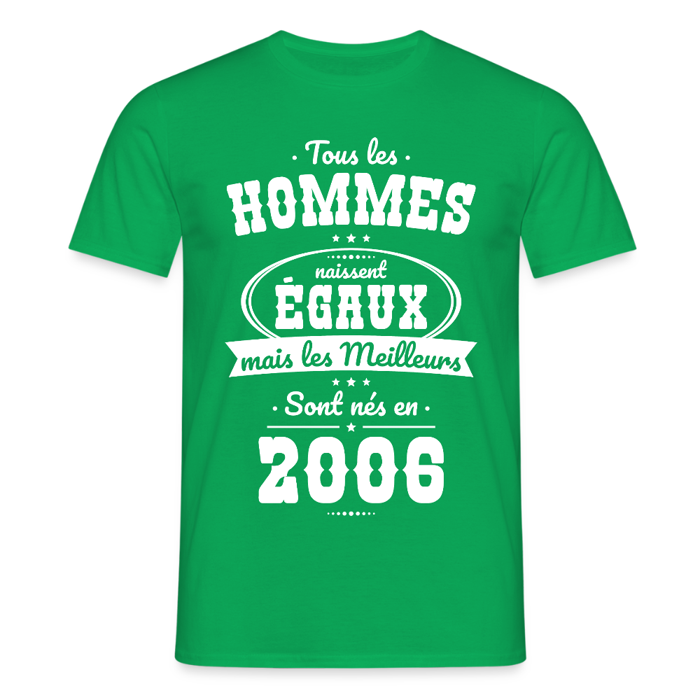 T-shirt anniversaire homme 20 ans – Les meilleurs sont nés en 2006 - vert
