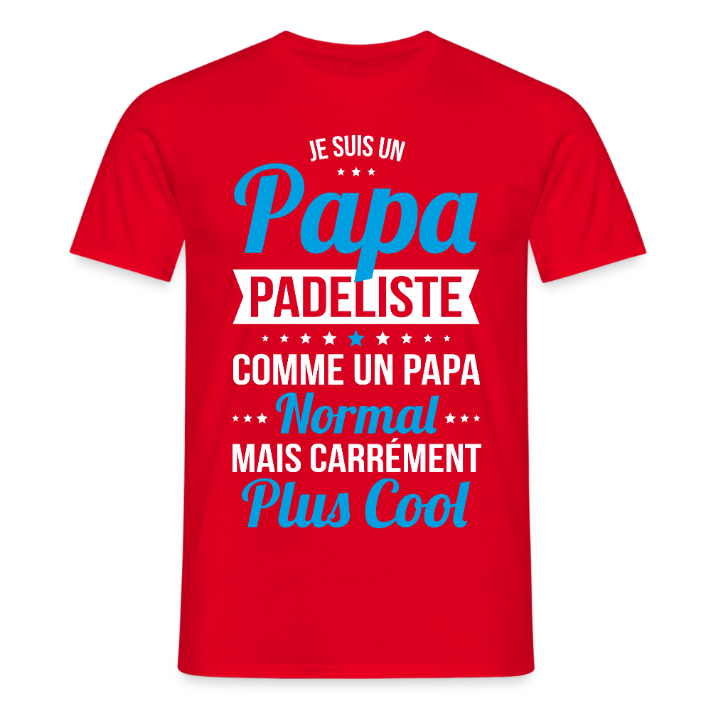 T-shirt Homme - Papa padeliste plus cool - rouge