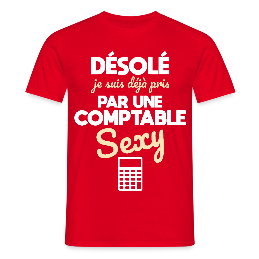 T-shirt Homme - Je suis pris par une comptable sexy - rouge