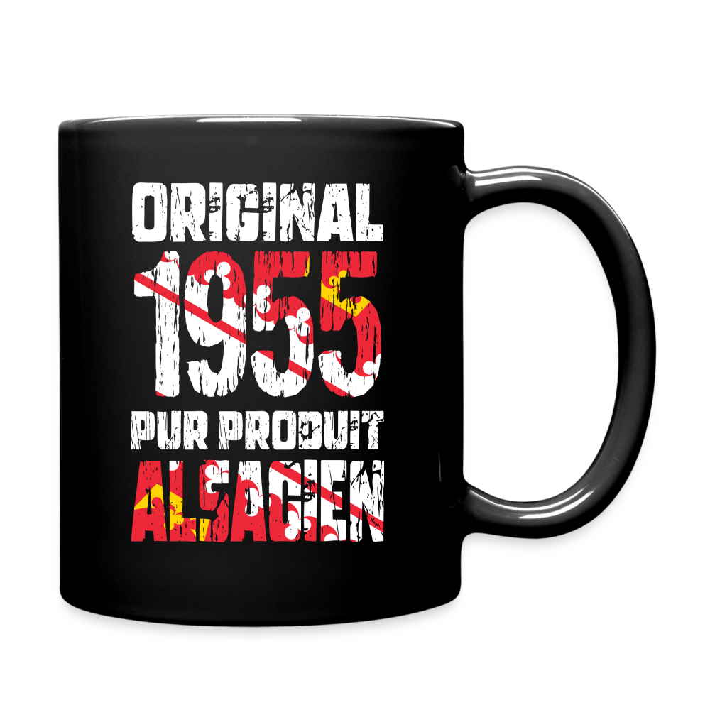Mug uni - Anniversaire 70 Ans - Original 1955 - Pur produit Alsacien - noir