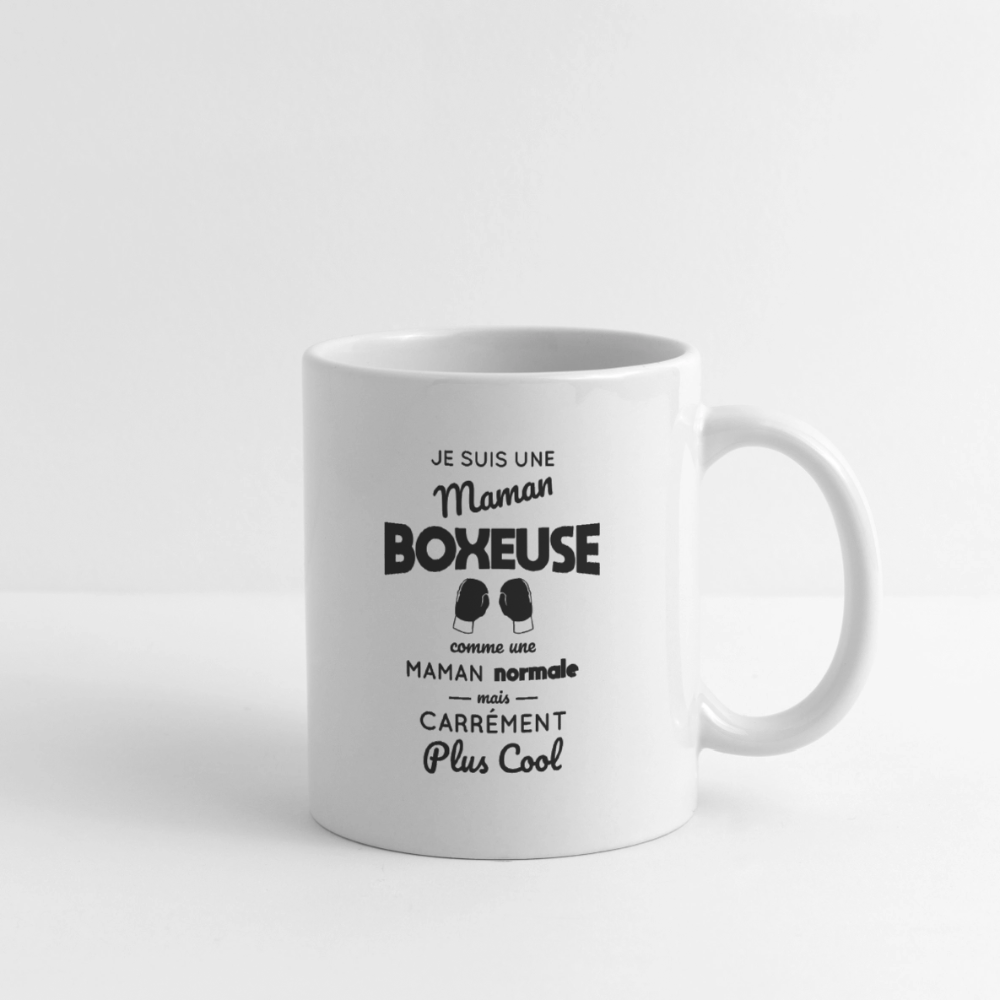 Mug blanc - Maman boxeuse plus cool - blanc