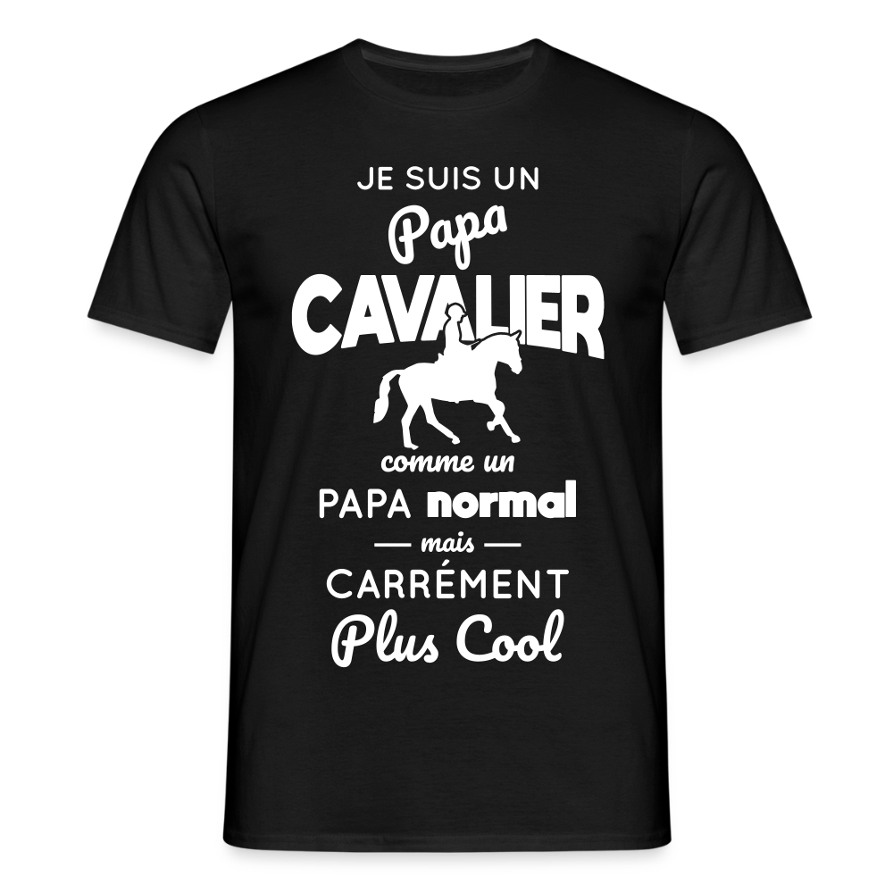 T-shirt Homme - Papa cavalier plus cool - noir