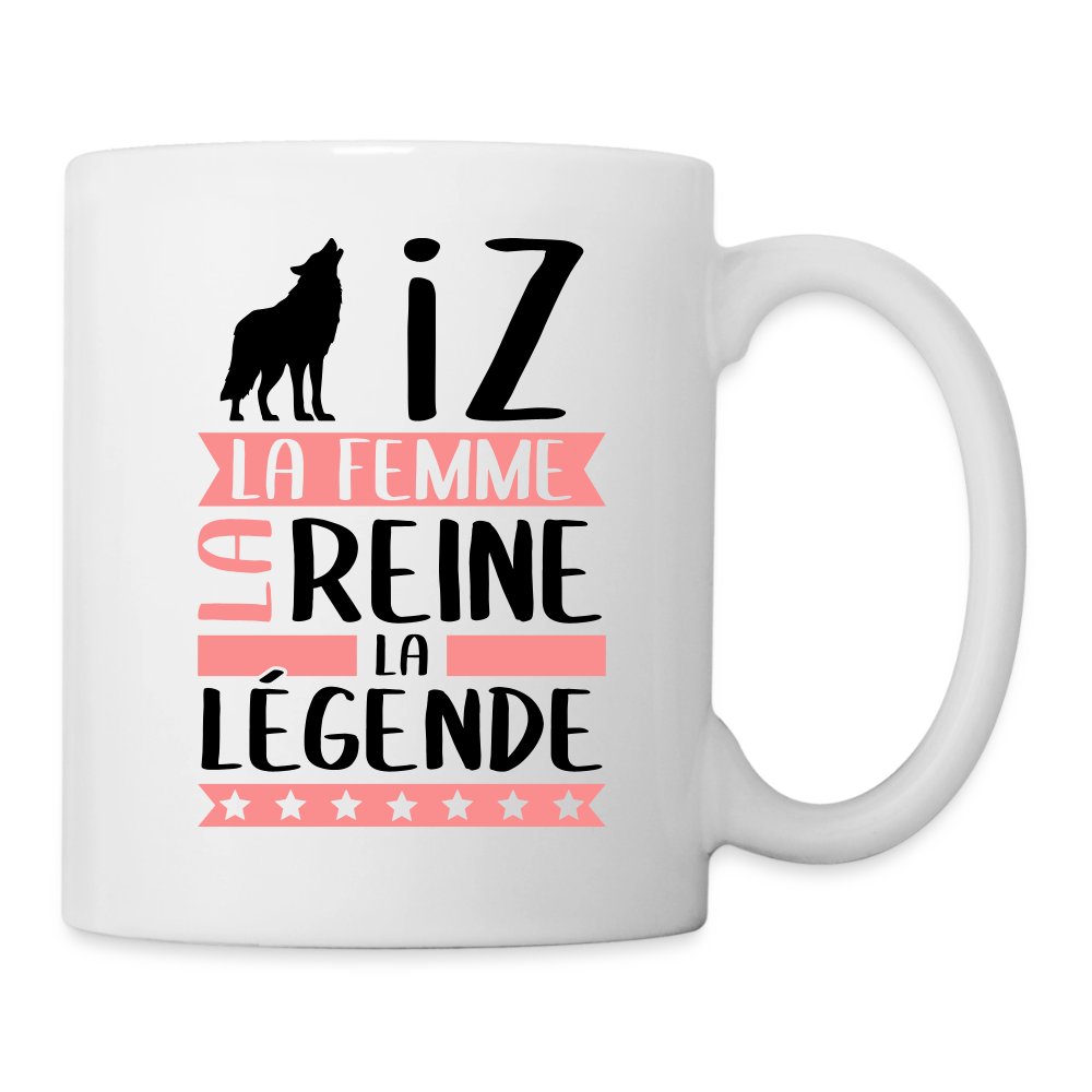 Mug blanc Louise rébus – La femme, la reine, la légende - blanc