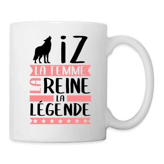 Mug blanc Louise rébus – La femme, la reine, la légende - blanc