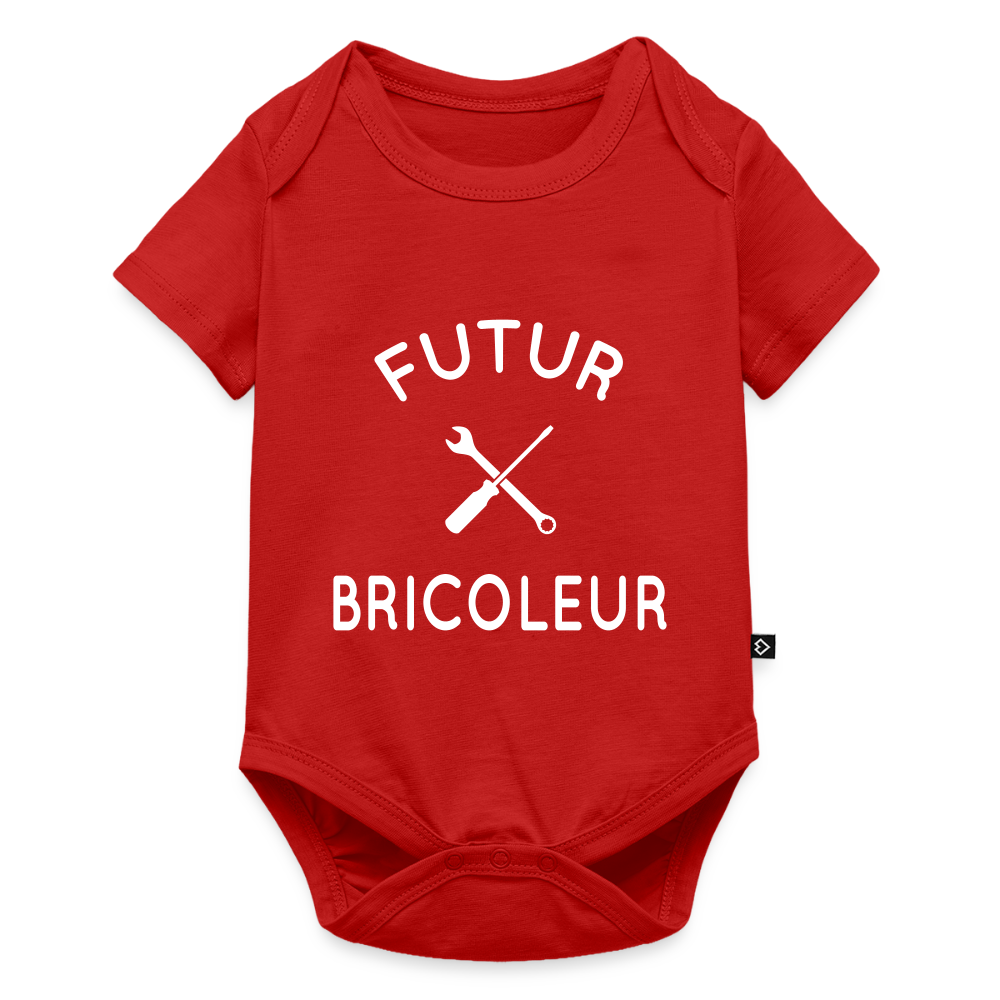 Body Bébé bio manches courtes - Futur bricoleur - rouge