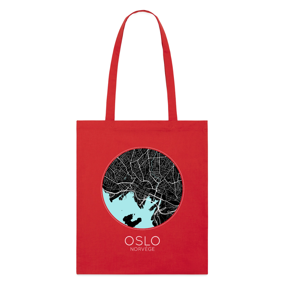 Tote Bag Oslo Bio – Plan d’Oslo - rouge