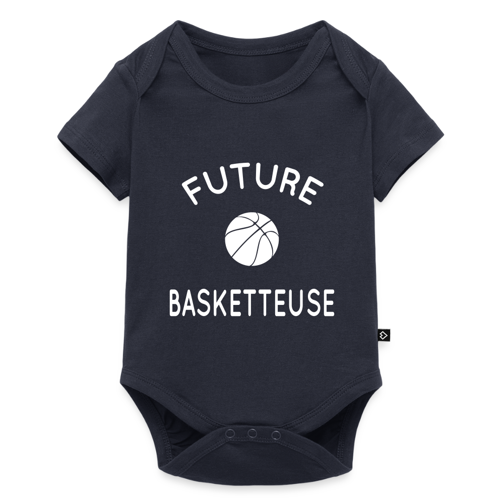 Body Bébé bio manches courtes - Future basketteuse - bleu marine