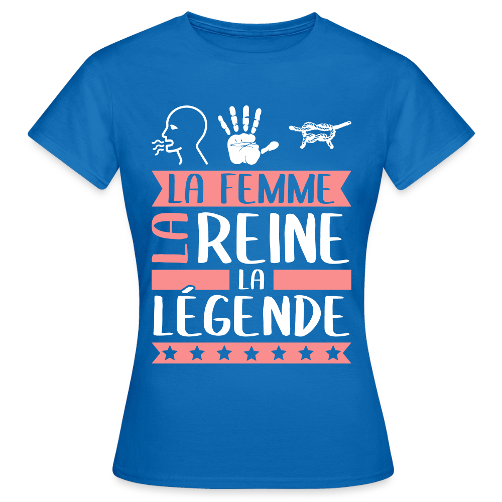 T-shirt femme Romaine rébus – La femme, la reine, la légende - bleu royal